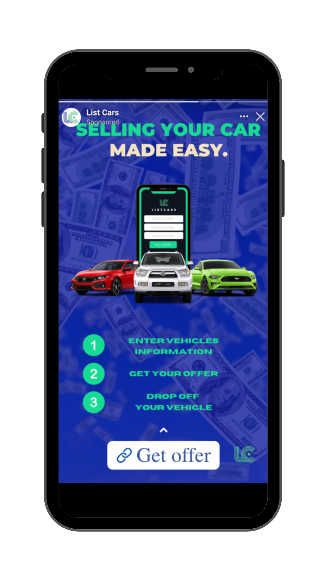Meta ad mockup β Selling Your Car Made Easy campaign