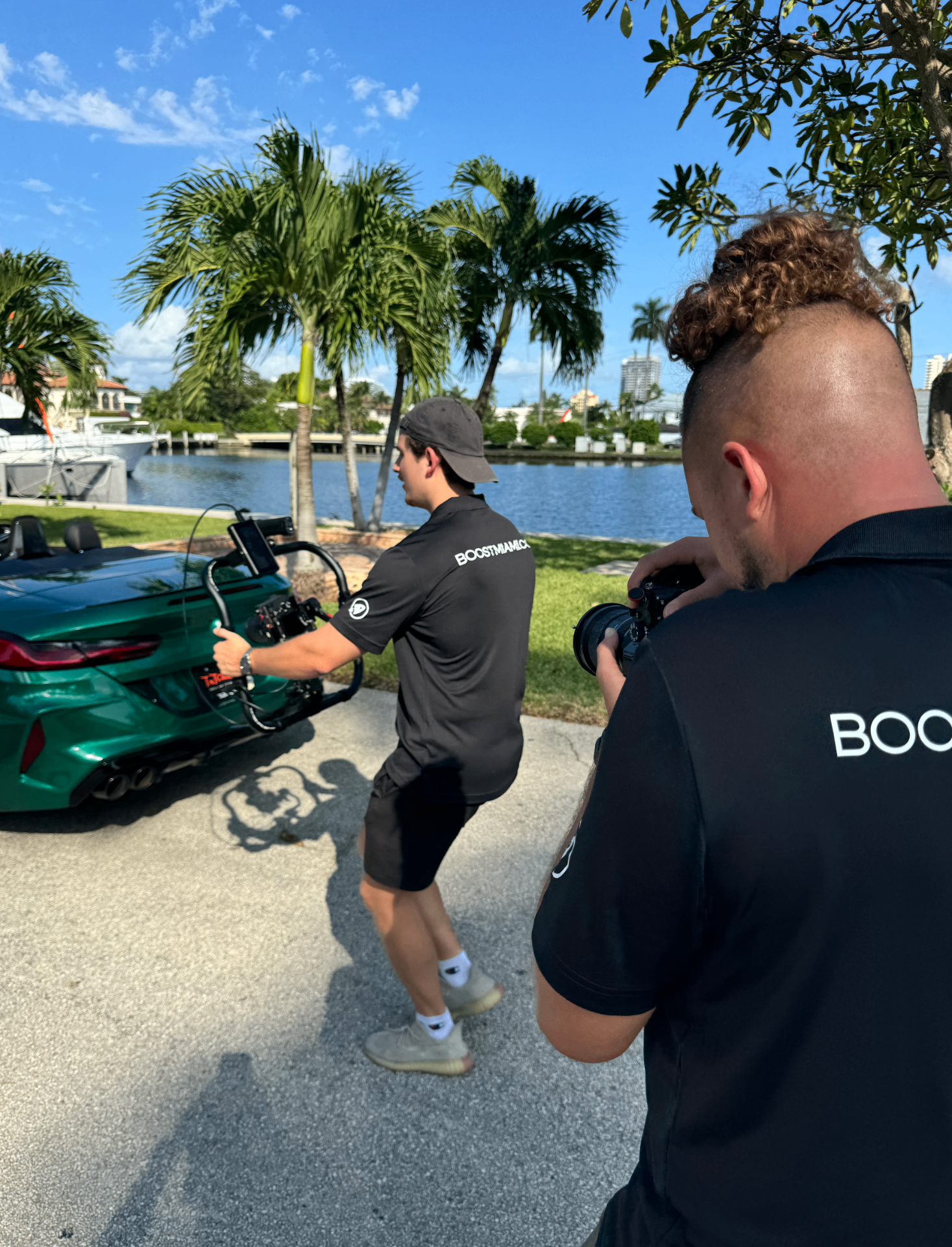 Waterfront rolling shots in Miami