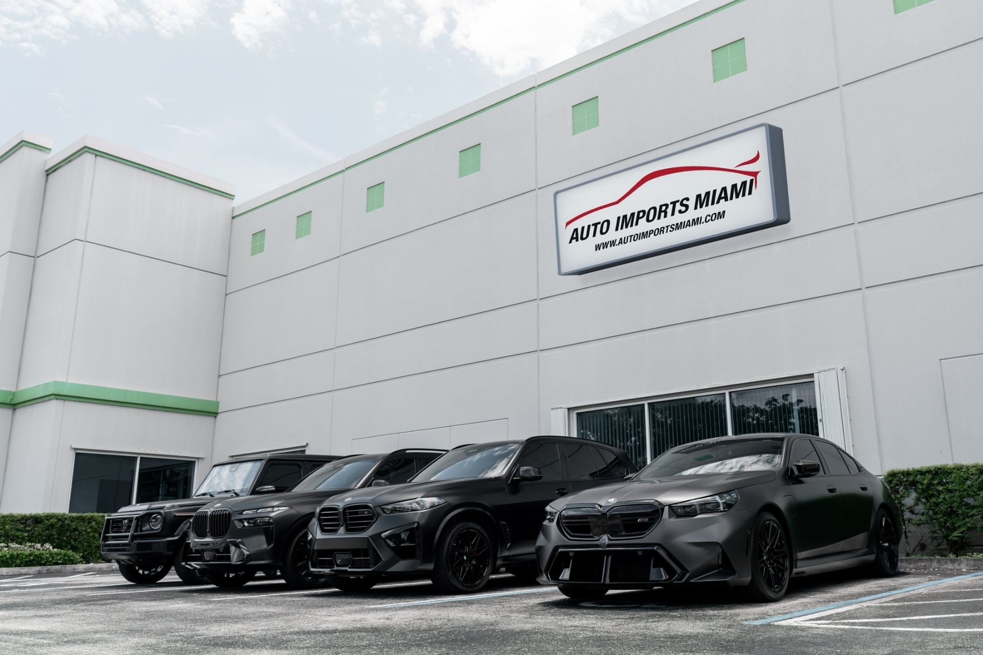 Auto Imports Miami — blacked-out lineup