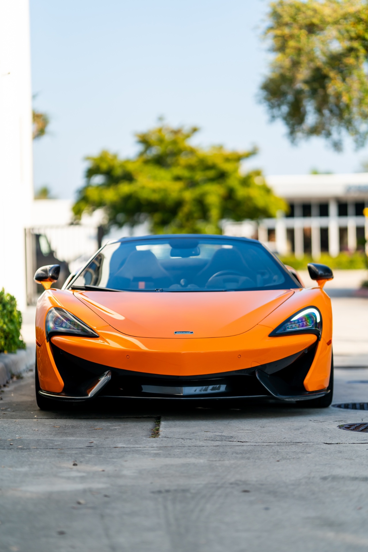 Orange McLaren 570S front view