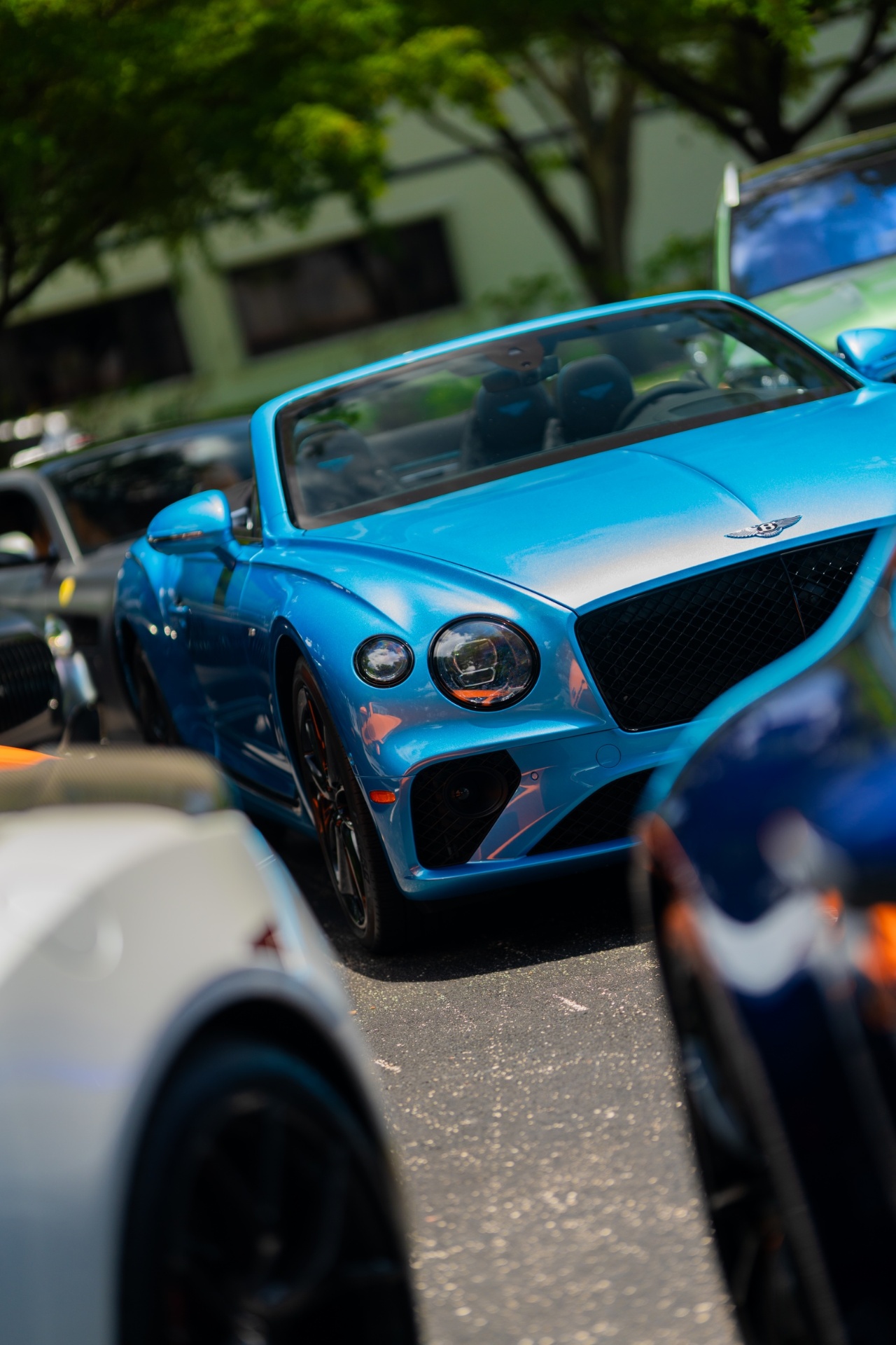 Light blue Bentley Continental GTC in Miami